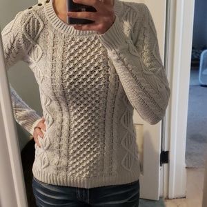 Off white cable knit with button detailing small